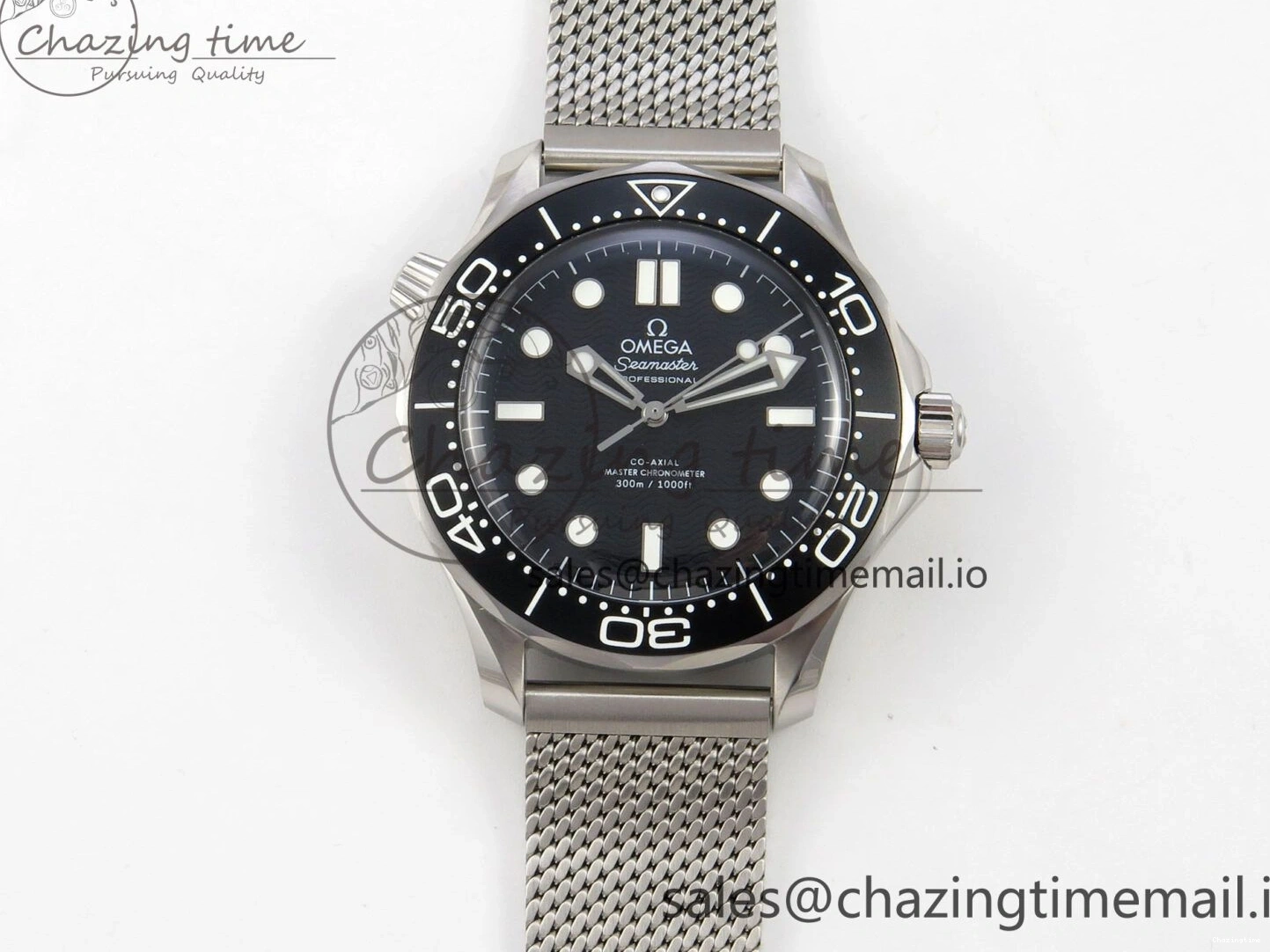 0225 Seamaster 300M 42mm SS VSF Best Edition Black Dial On Mesh Bracelet A Stretchable 7658